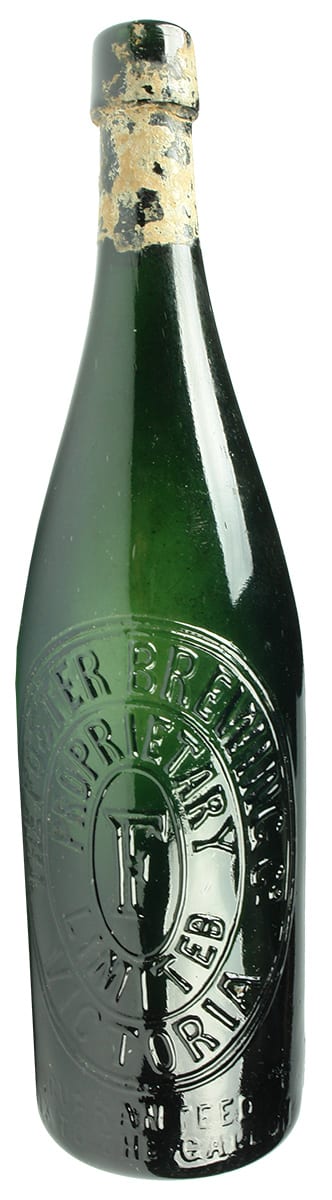 Foster Brewing Company Antique Green Beer Bottle