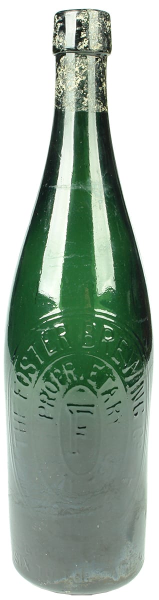 Foster Brewing Company Antique Green Beer Bottle