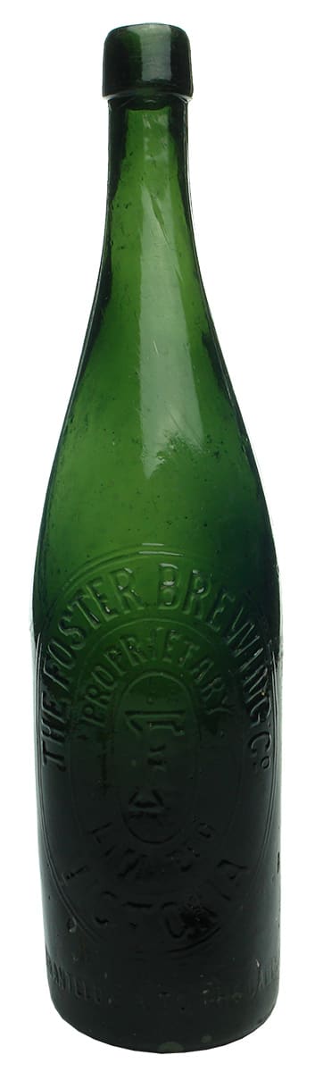 Foster Brewing Company Antique Green Beer Bottle