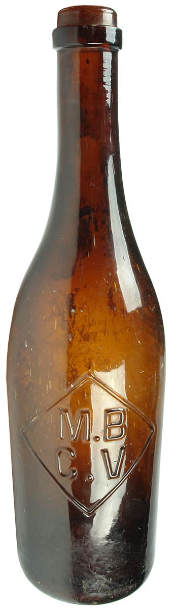 MBCV Diamond Amber Glass Beer Bottle