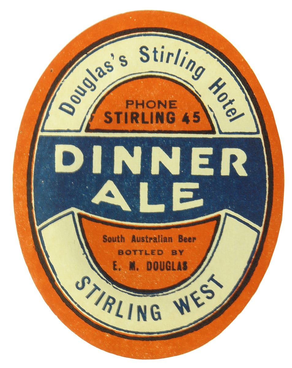 Douglas's Stirling Hotel Dinner Ale Beer Label