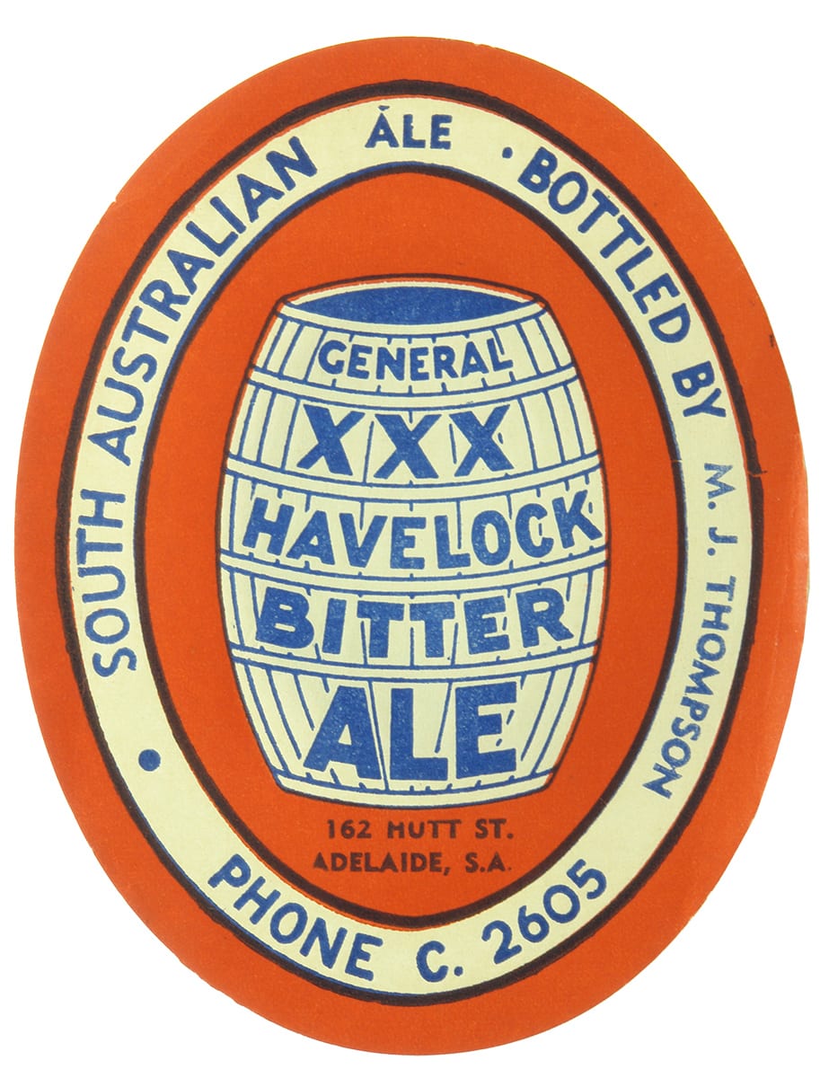 Havelock Bitter Ale Thompson Adelaide Beer Label