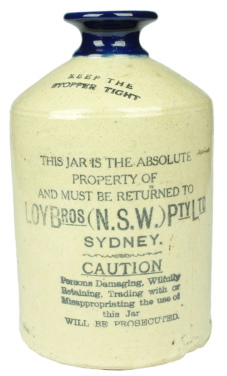 Loy Bros Sydney Stoneware Demijohn