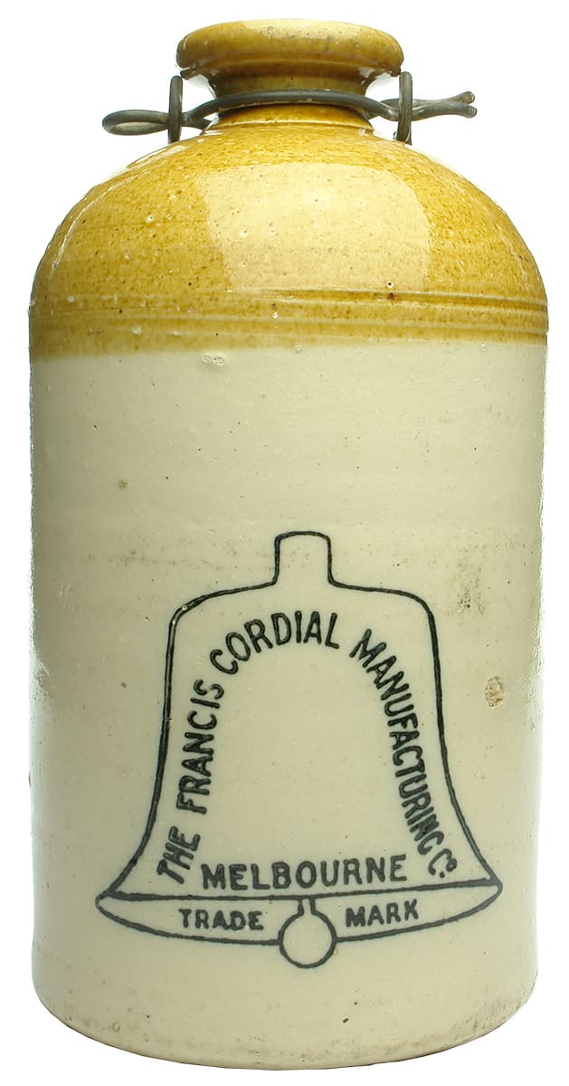 Francis Cordial Manufacturing Co Stoneware Demijohn