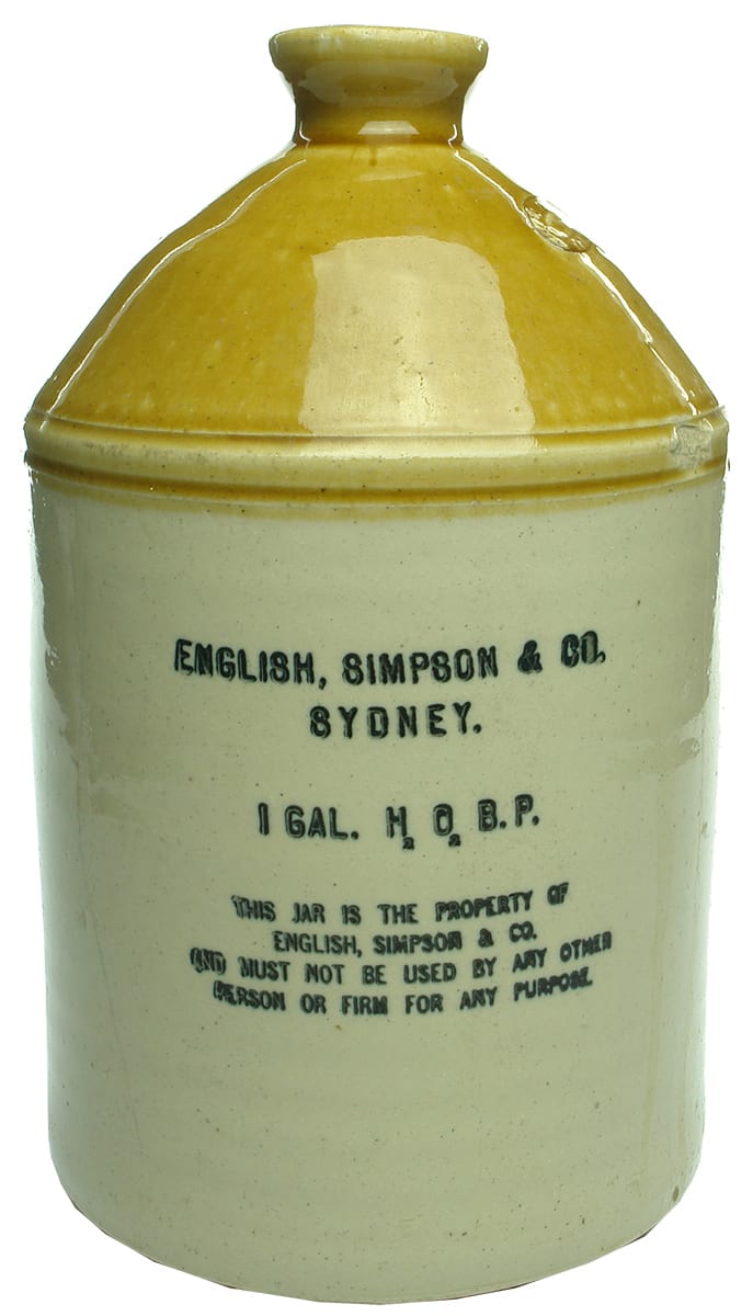 English Simpson Sydney Stoneware Demijohn