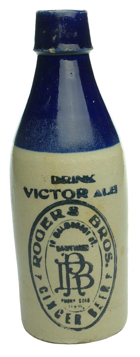 Rogers Bros Hawthorn Victor Ale ginger beer bottle