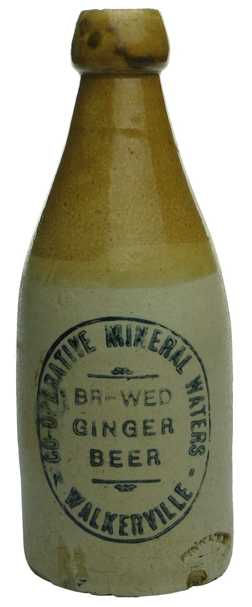 Co-operative Mineral Waters Walkerville ginger beer bottle