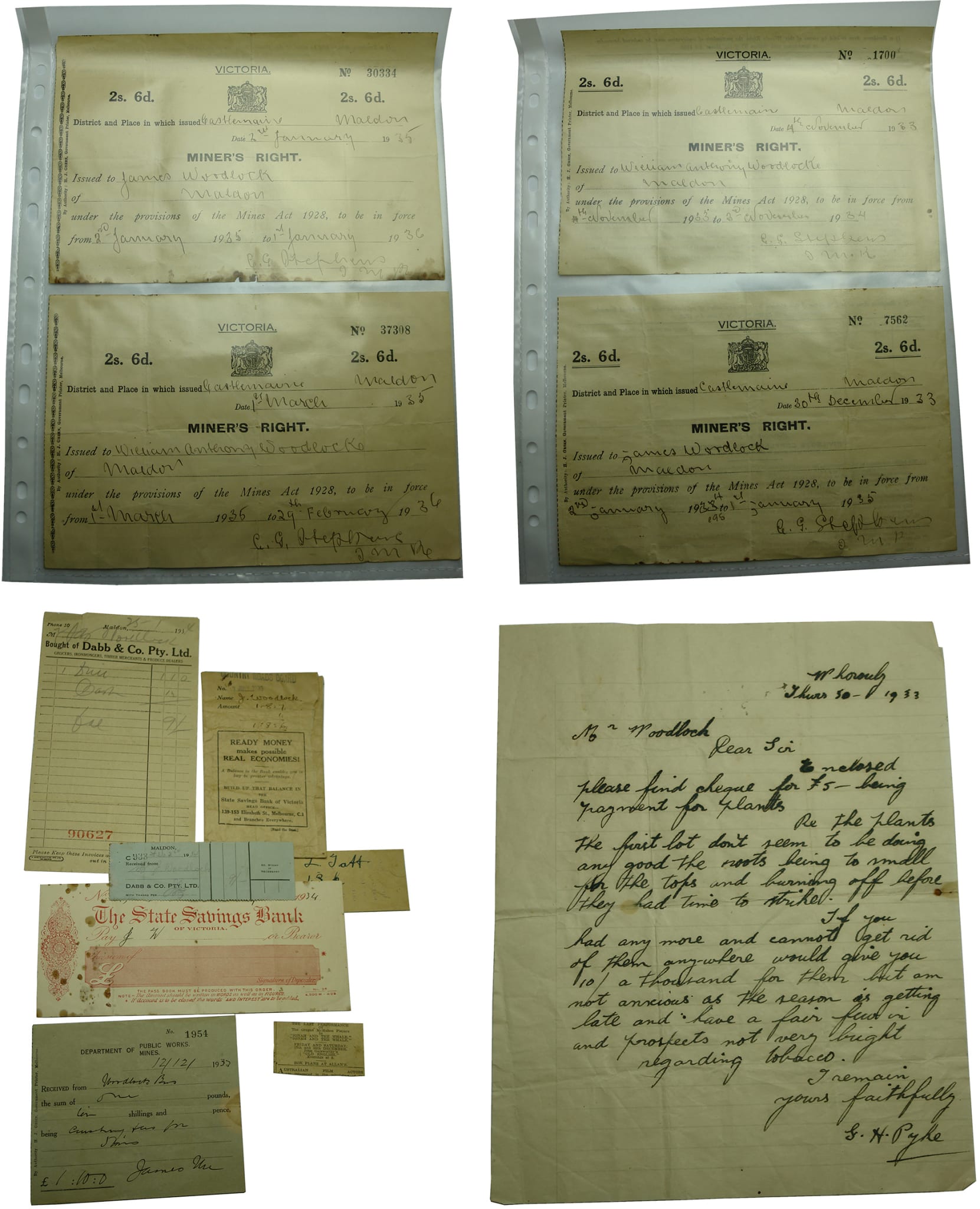 Woodlock Maldon Paperwork