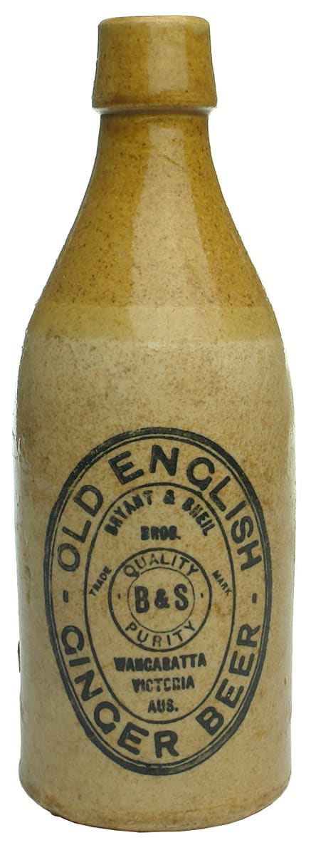 Bryant Sheil Bros Wangaratta ginger beer bottle