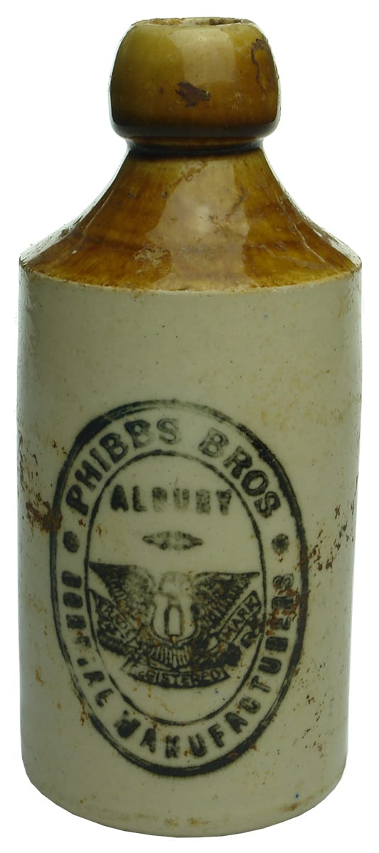 Phibbs Bros Albury ginger beer bottle