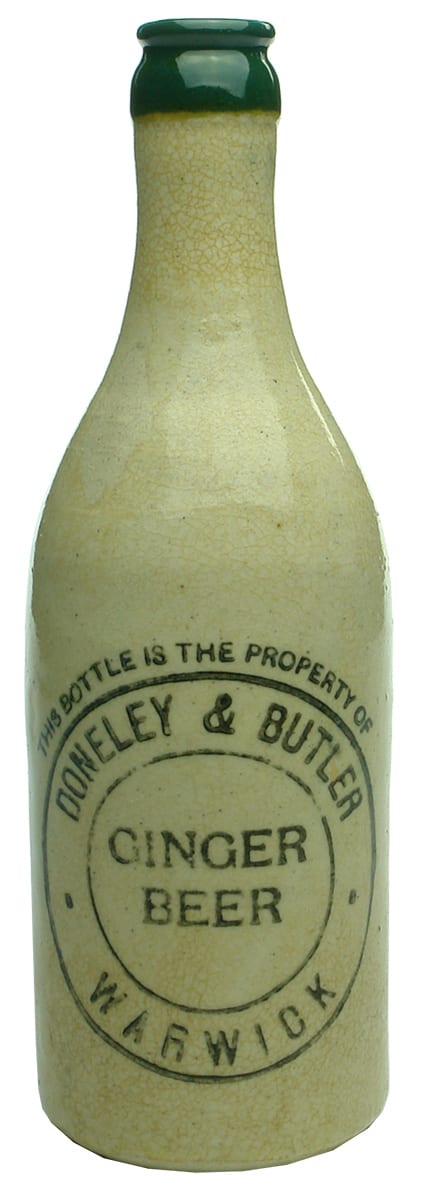 Doneley Butler Warwick Green Lip ginger beer bottle