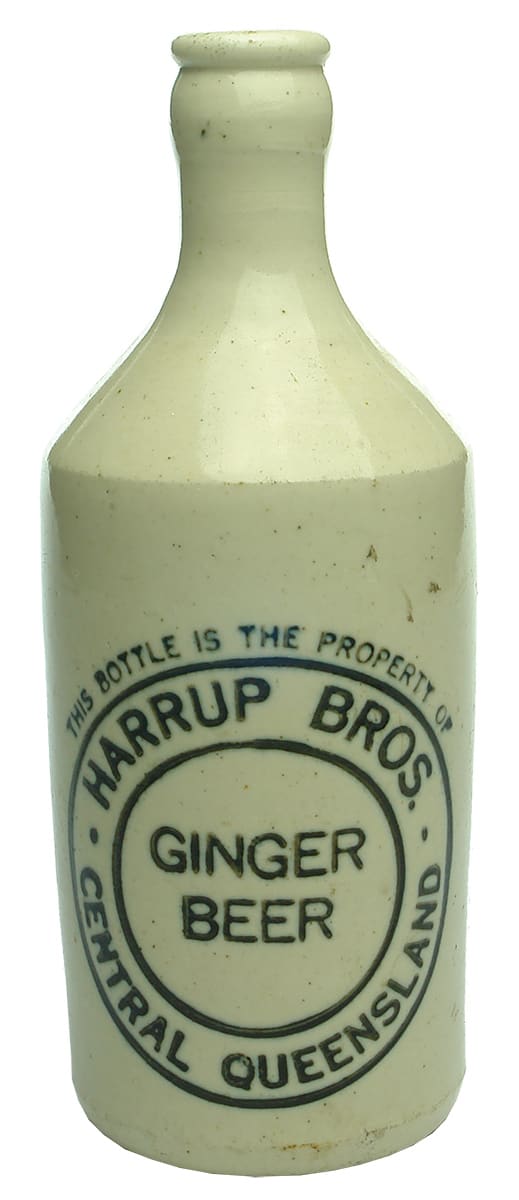 Harrup Bros Central Queensland ginger beer bottle