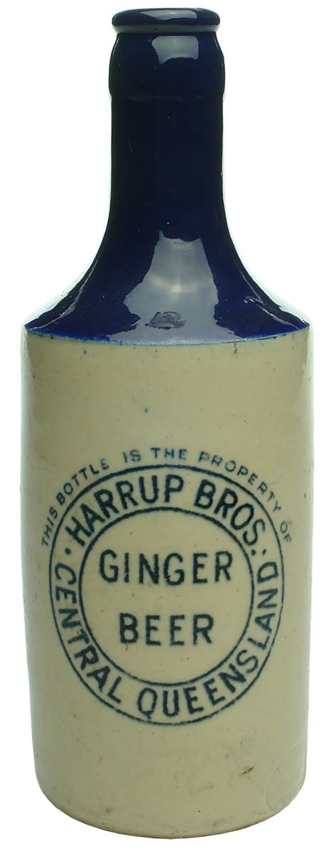 Harrup Bros Central Queensland ginger beer bottle