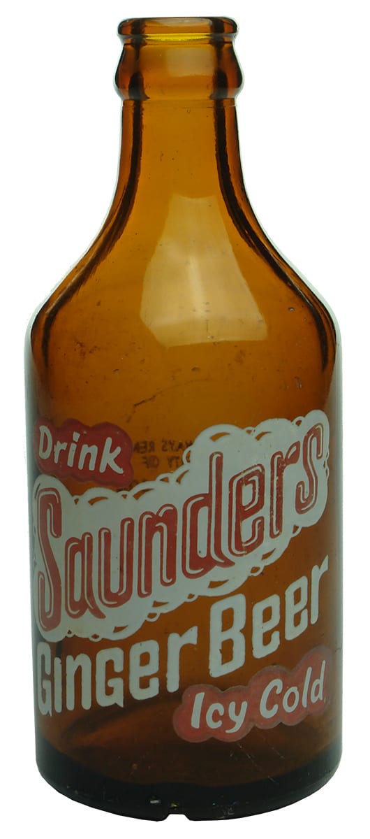 Saunders Muswellbrook Glass ginger beer bottle