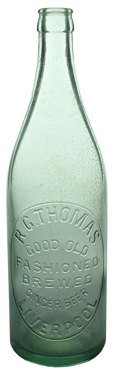 Thomas Liverpool glass ginger beer bottle