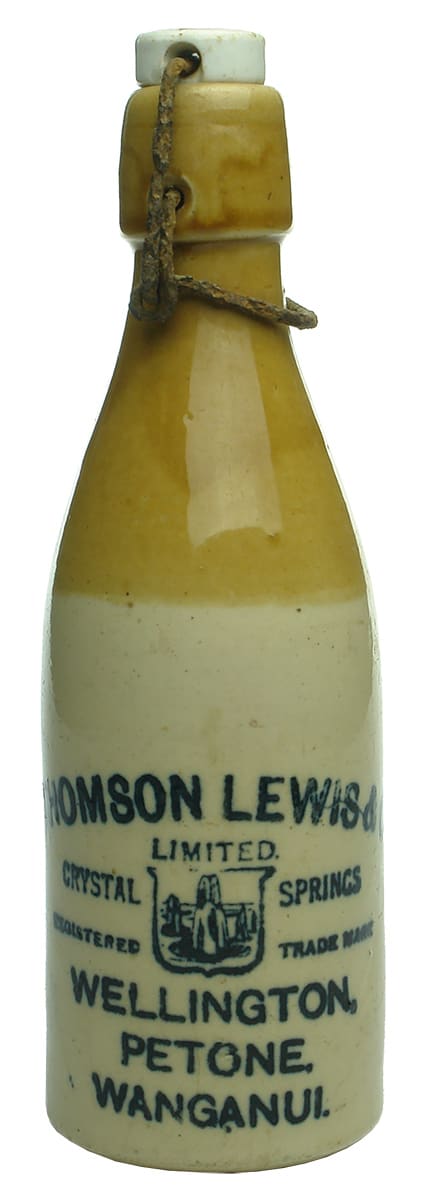 Thomson Lewis Wellington Petone Wanganui ginger beer bottle