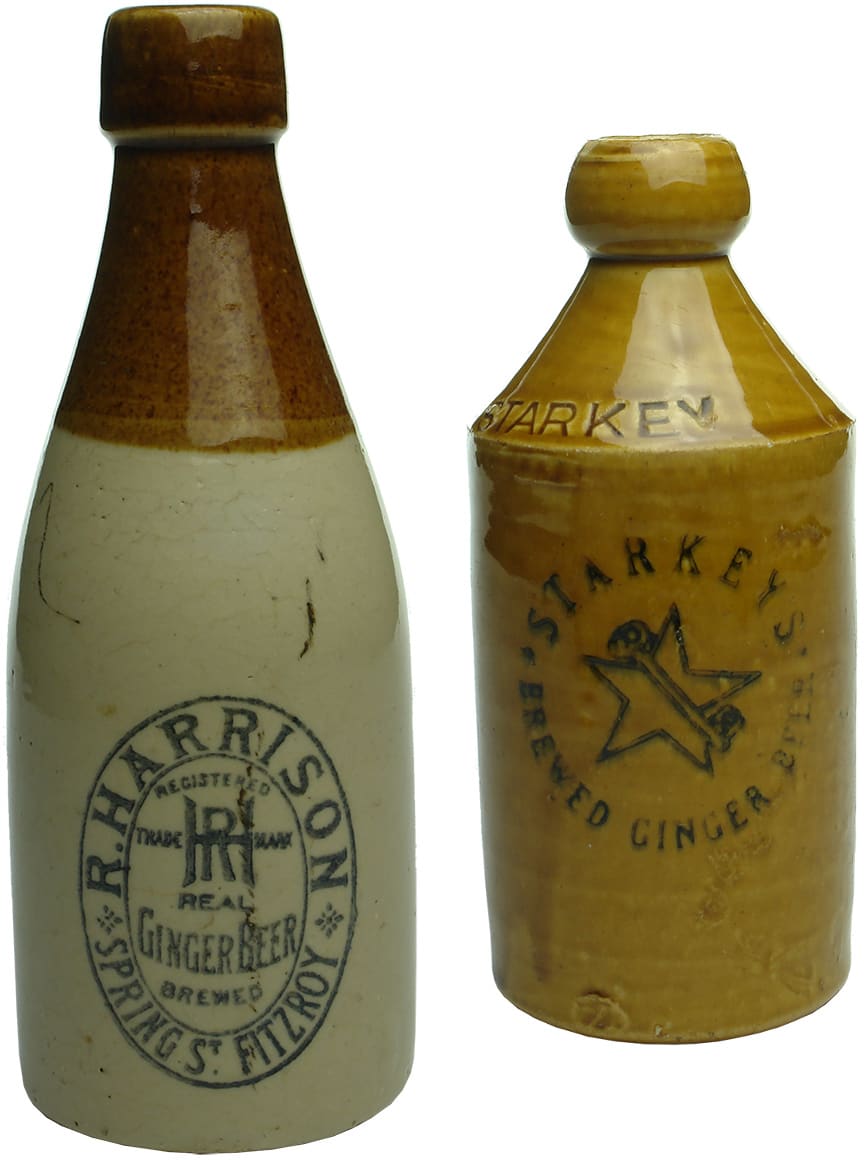 Old Antique Stone Ginger Beer Bottles