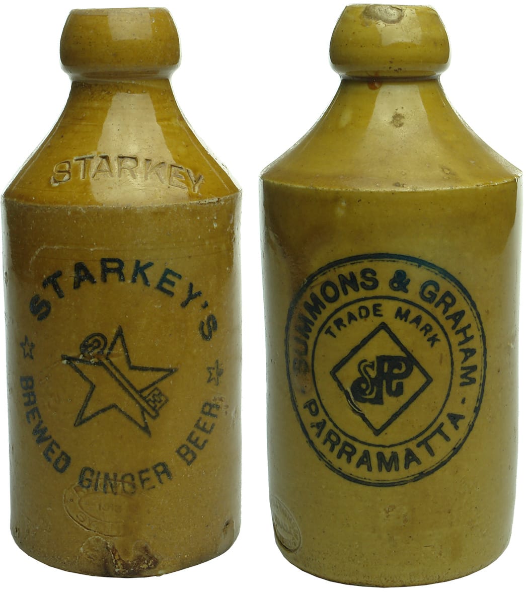 Old Antique Stone Ginger Beer Bottles