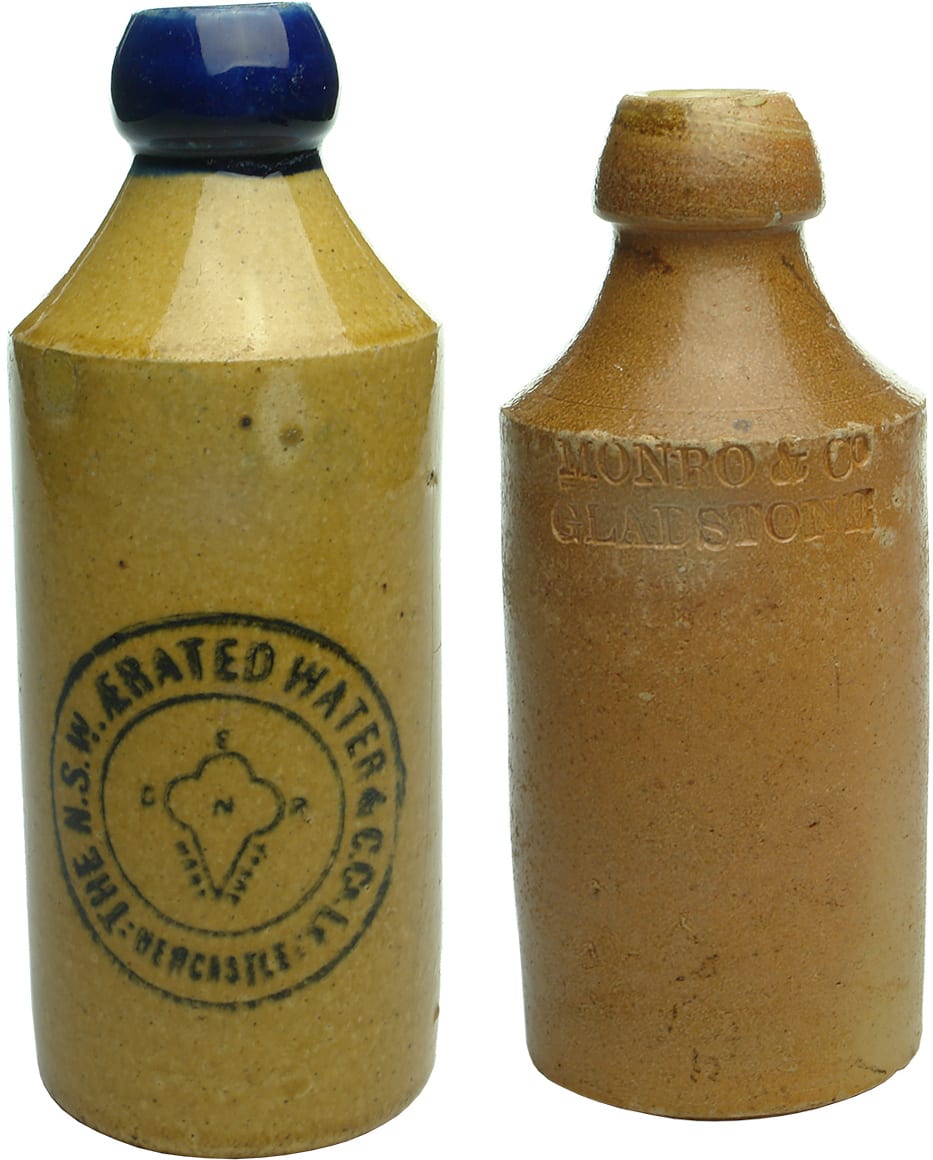 Old Antique Stone Ginger Beer Bottles