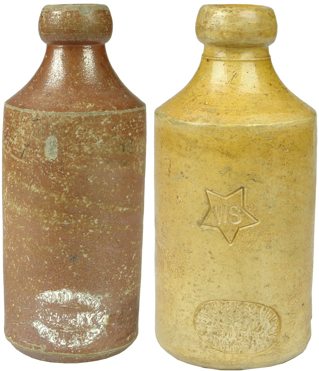 Old Antique Stone Ginger Beer Bottles