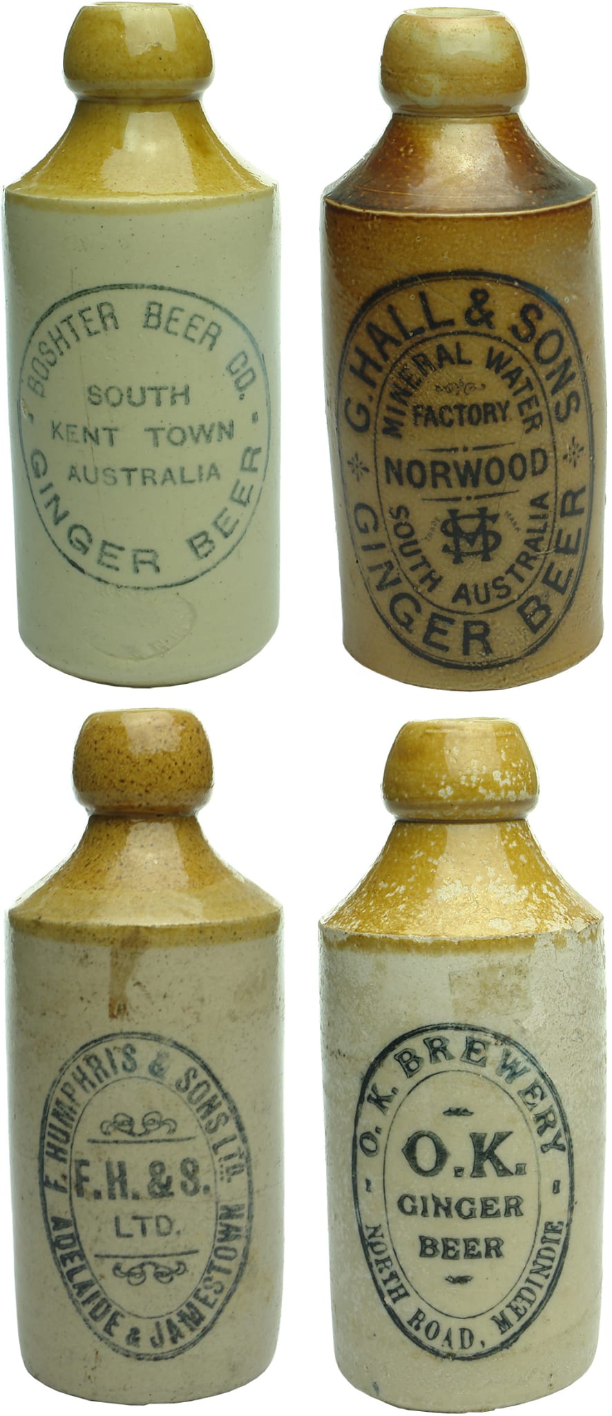 Old Antique Stone Ginger Beer Bottles