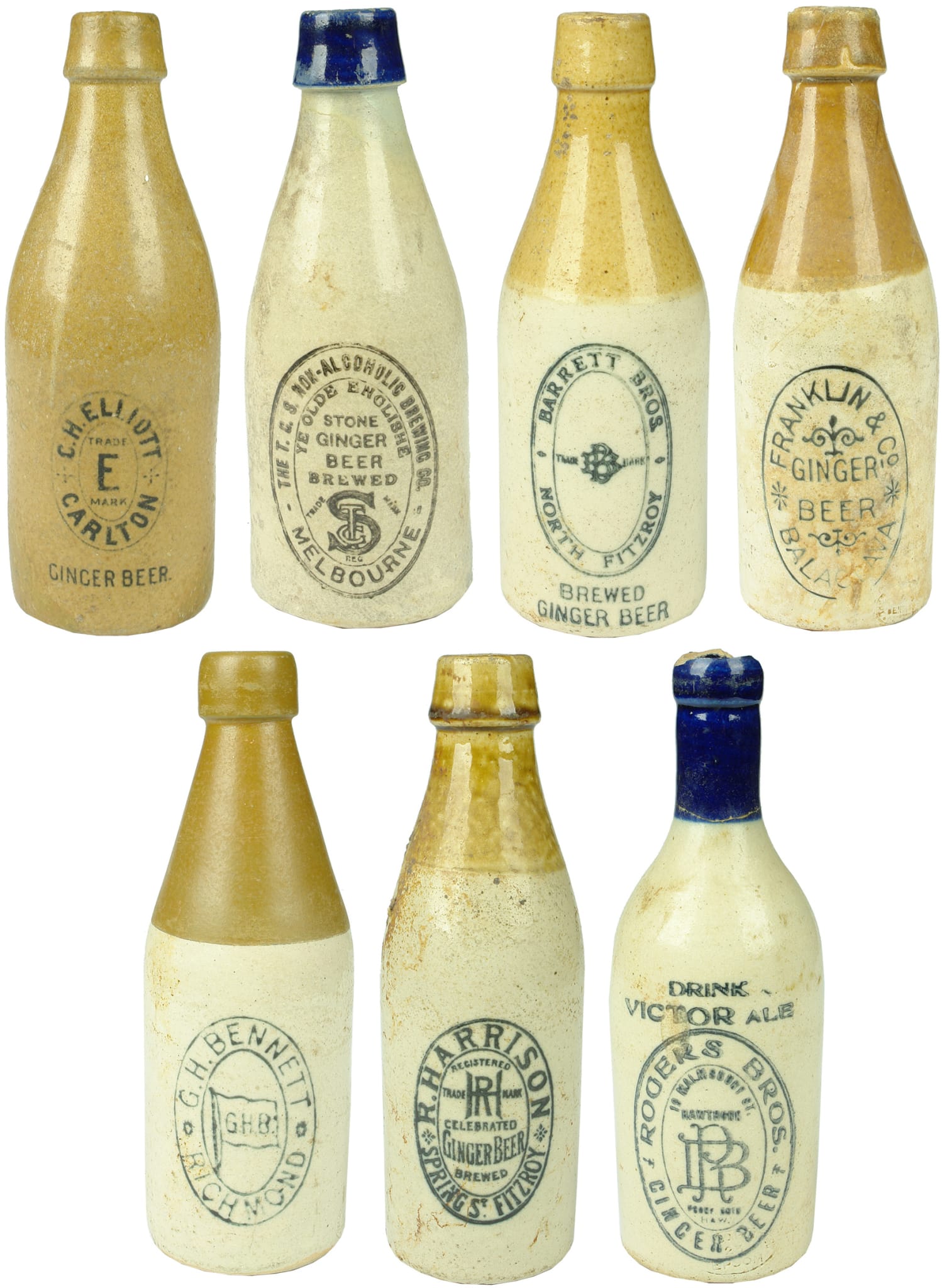 Old Antique Stone Ginger Beer Bottles