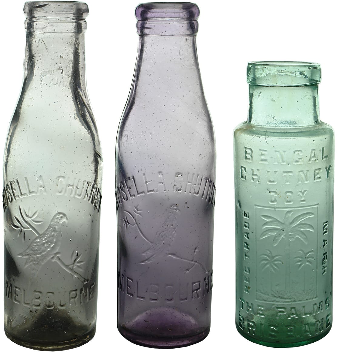 Old Antique Chutney Bottles