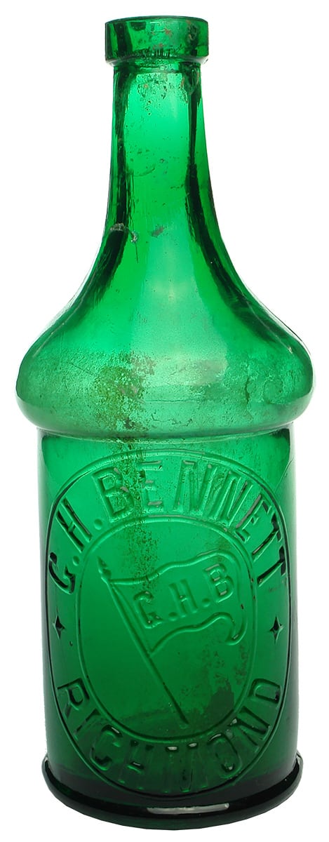 Bennett Richmond Green Glass Antique Bottle