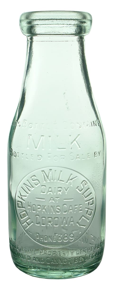 Hopkins Milk Supply Corowa Milk Bottle