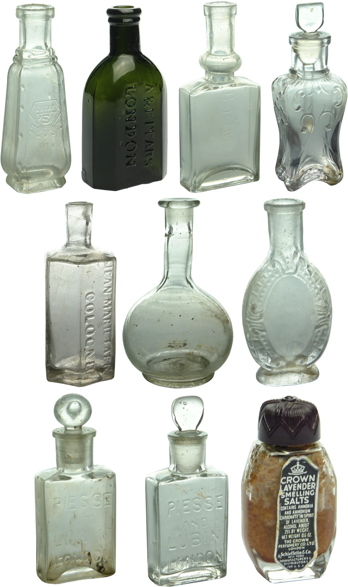 Collection Old Antique Perfume Bottles