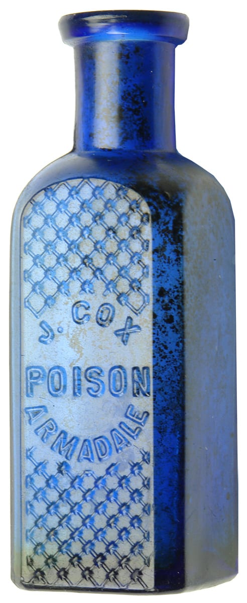 Cox Poison Armadale Blue Glass Bottle