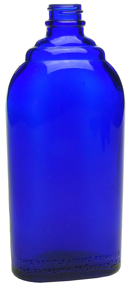 Optrex Ltd Blue Glass Bottle