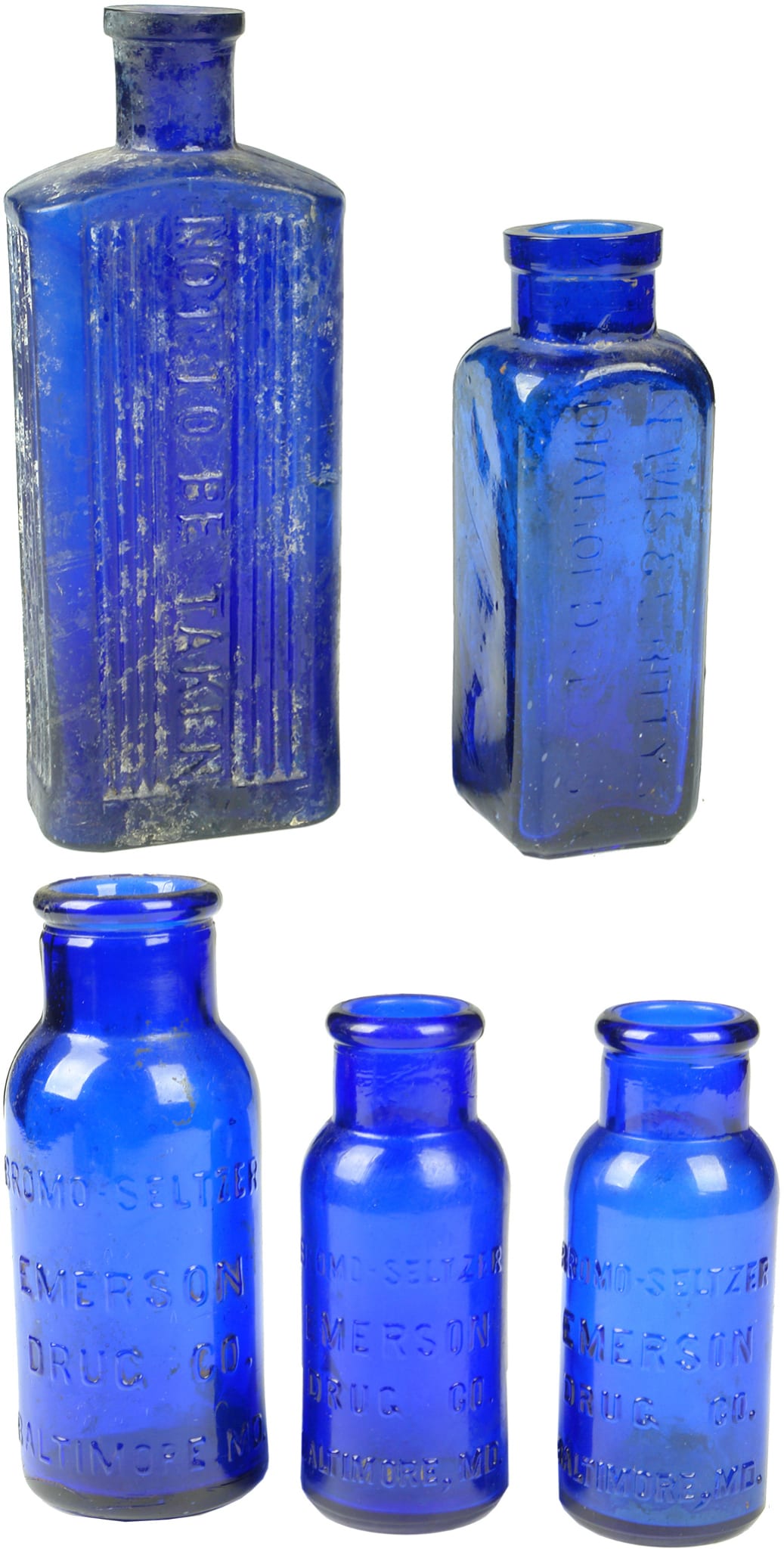 Antique Blue Glass Bottles