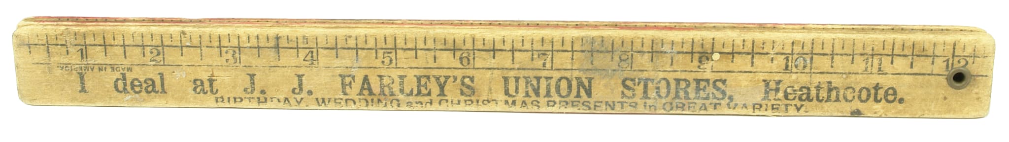 Farley's Union Stores Heathcote Advertising Ruler