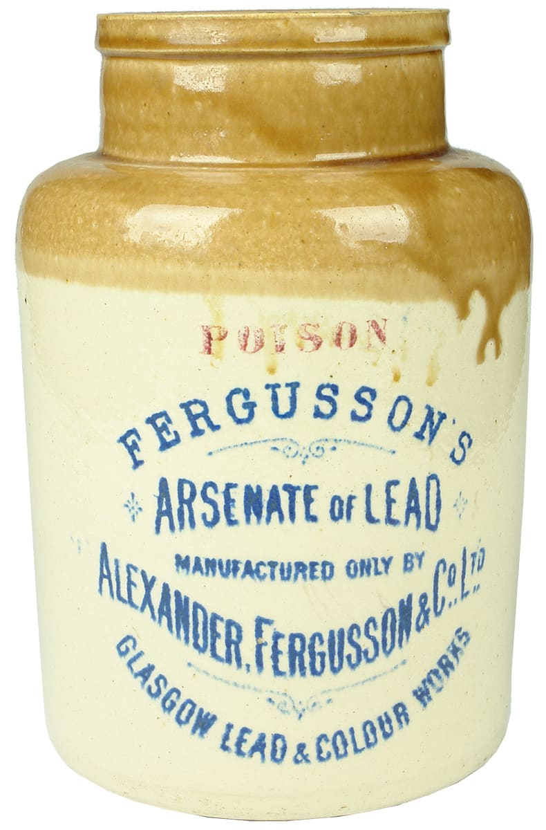 Fergusson's Arsenate of Lead Poison Stoneware Jar