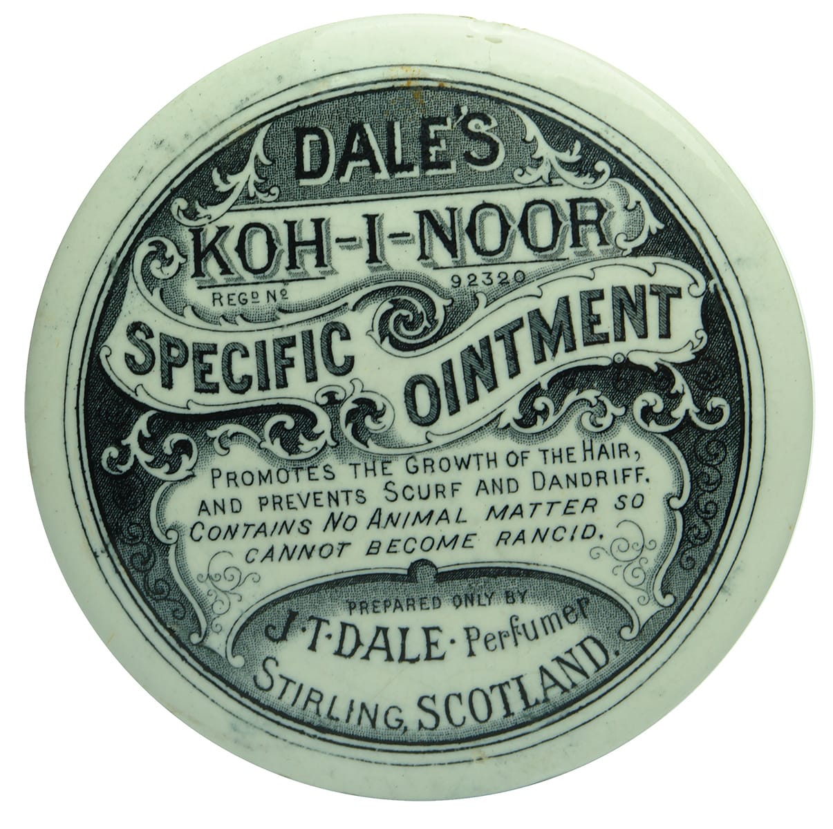 Dale's Koh I Noor Ointment Scotland Pot Lid