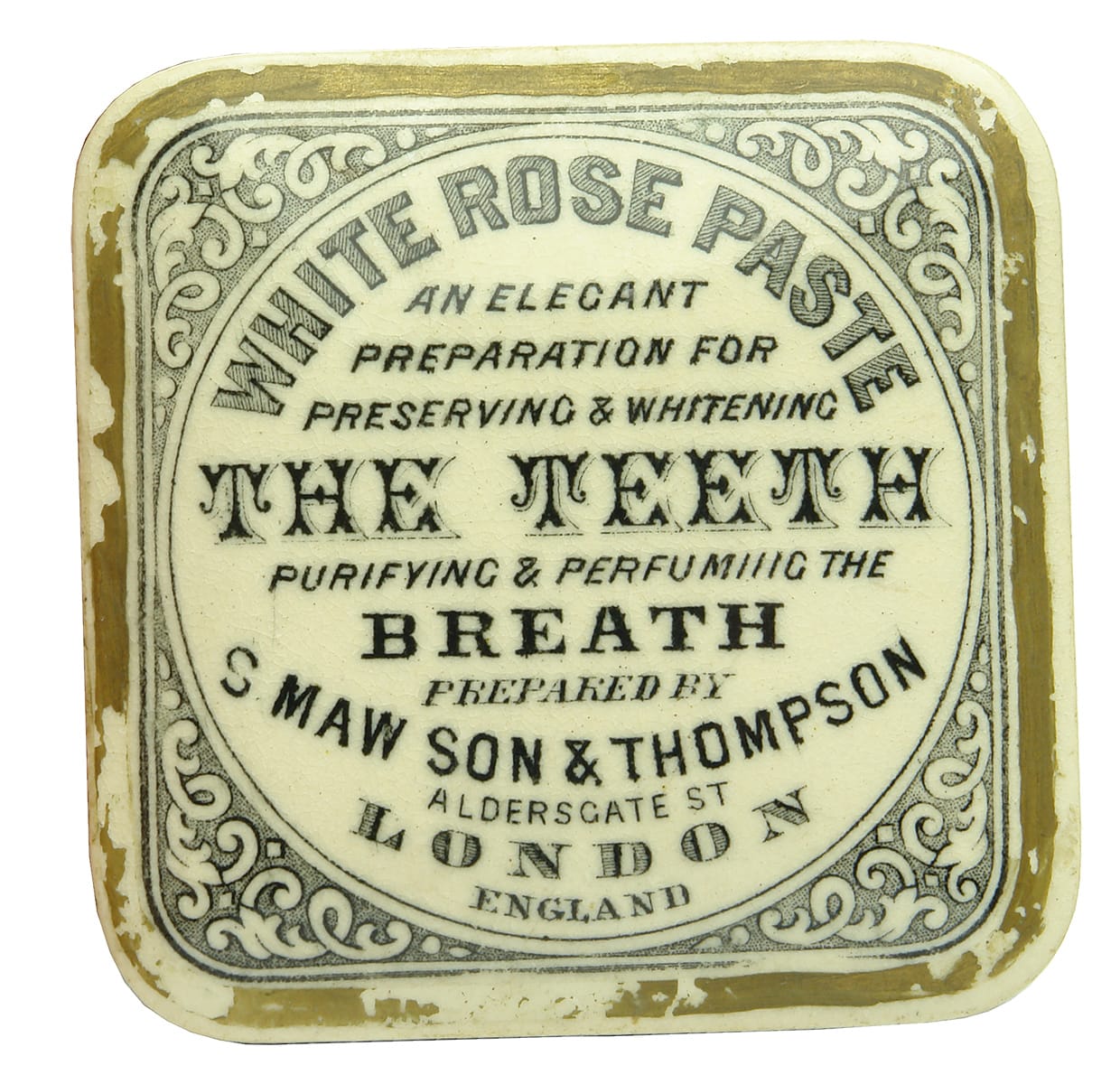 Maw son Thompson London White Rose Paste Pot Lid