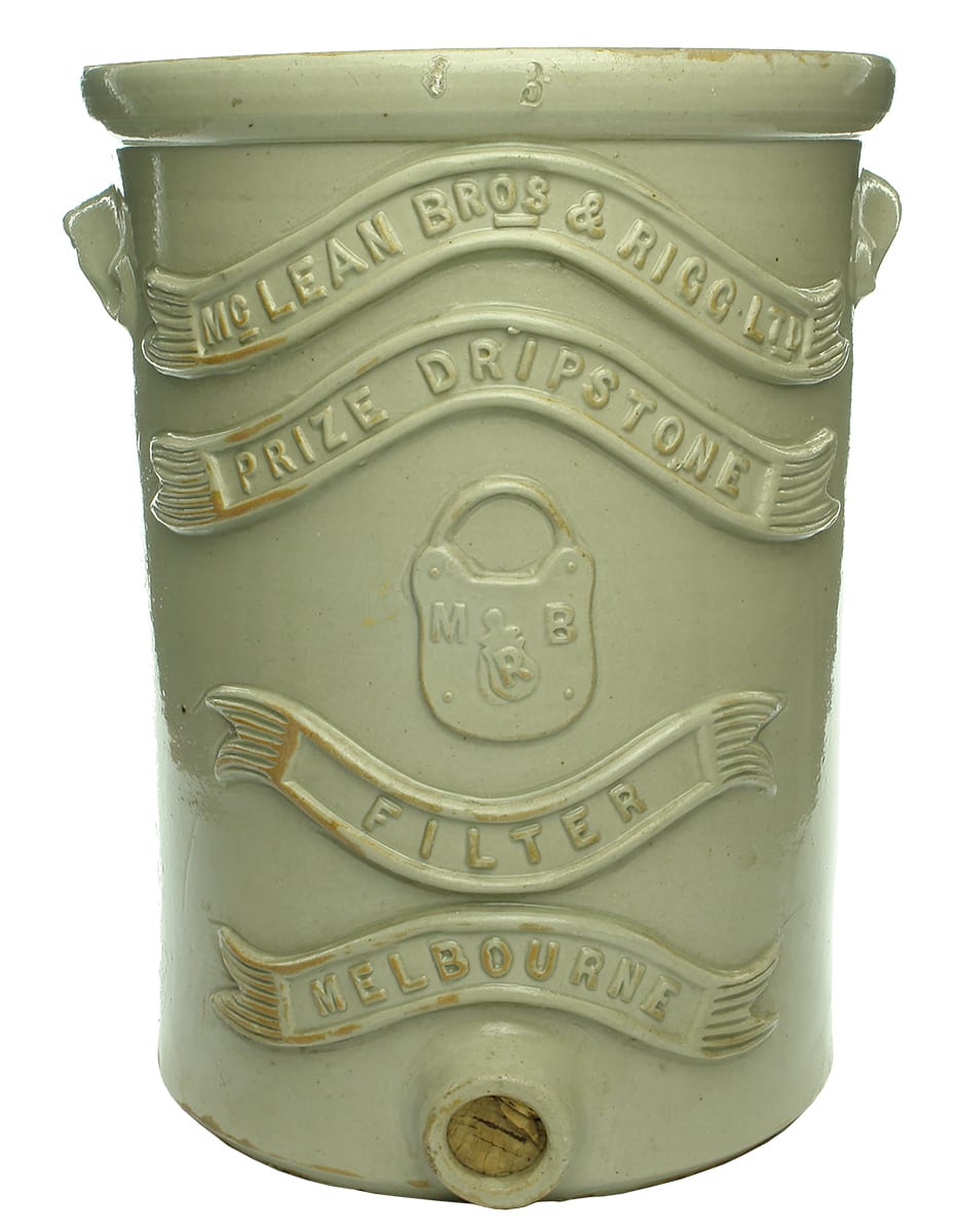 McLean Bros Rigg Melbourne Antique Stone Water Filter