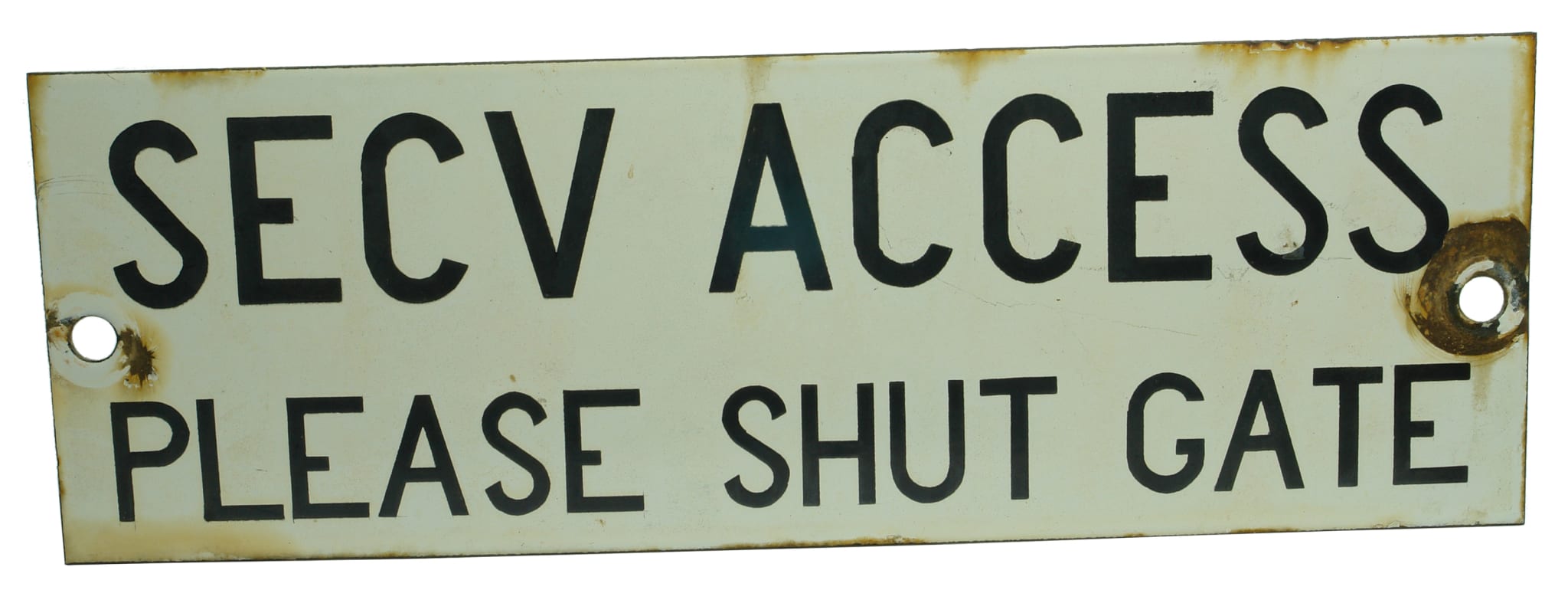 SECv Access Please Shut Gate Enamel Sign