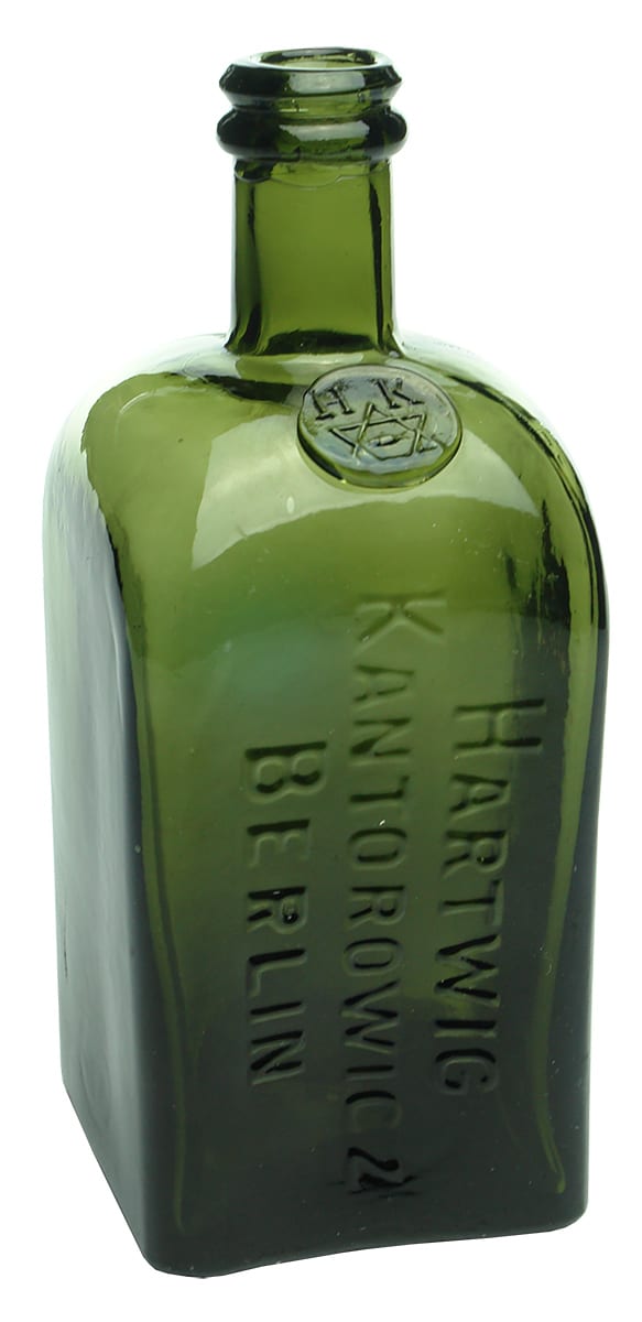 Hartwig Kantoworicz Antique Green Glass Bottle