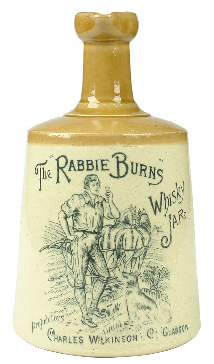 Rabbie Burns Whisky Jar Stoneware Jug