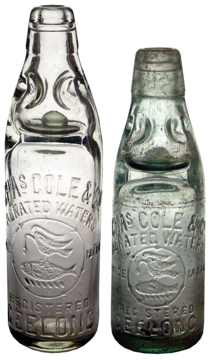 Chas Cole Geelong Codd Marble Bottles