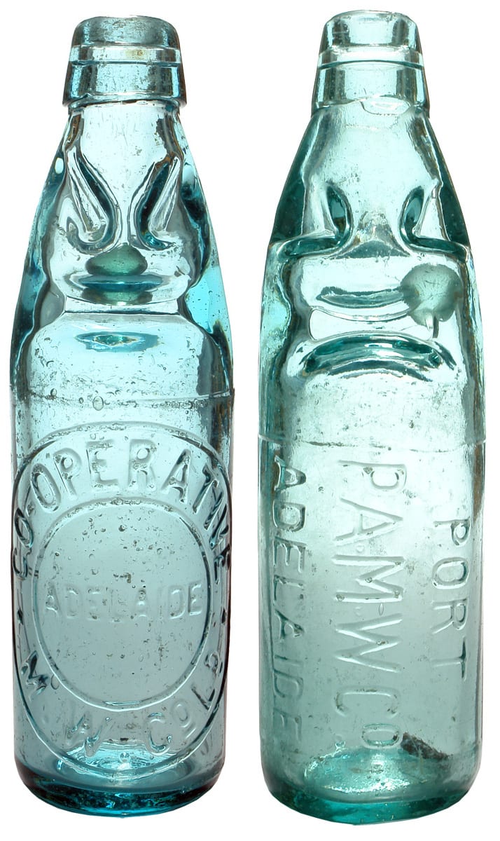 Cooperative Mineral Aerated Waters Port Adelaide Codd Bottles