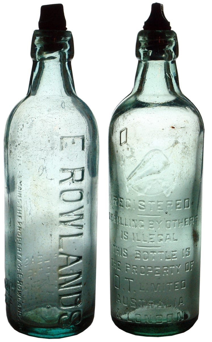 Rowlands OT Limited Riley Patent Bottles