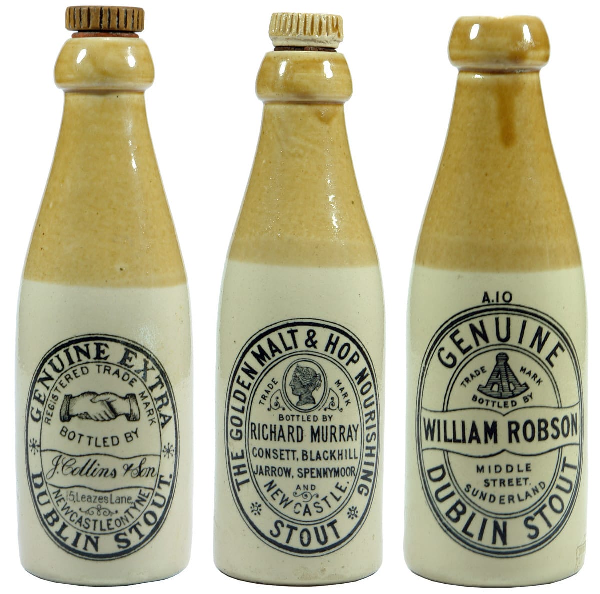 Collins Murray Robson Stoneware Stout Bottles