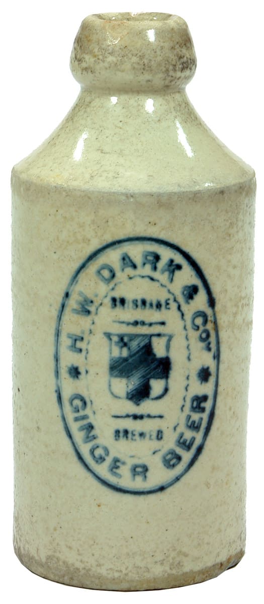 Dark Brisbane Shield Stoneware Ginger Beer Bottle