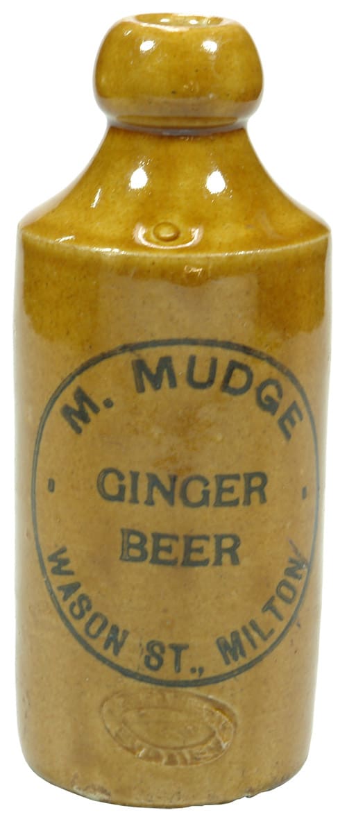 Mudge Ginger Beer Milton Stoneware Bottle