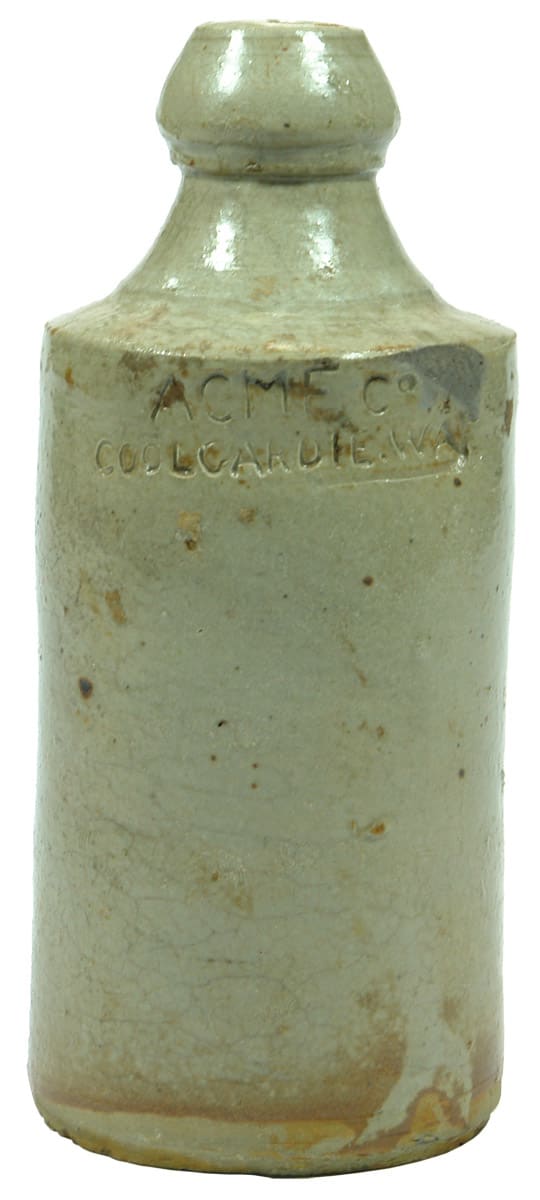 Acme Coolgardie Impressed Stoneware Ginger Beer Bottle