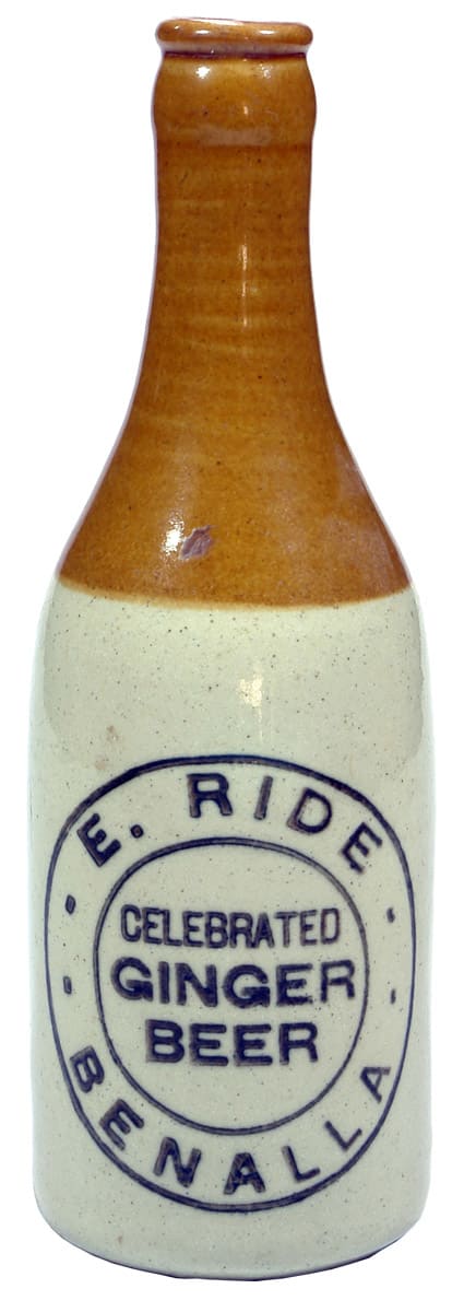Ride Benalla Crown Seal Stoneware Ginger Beer Bottle