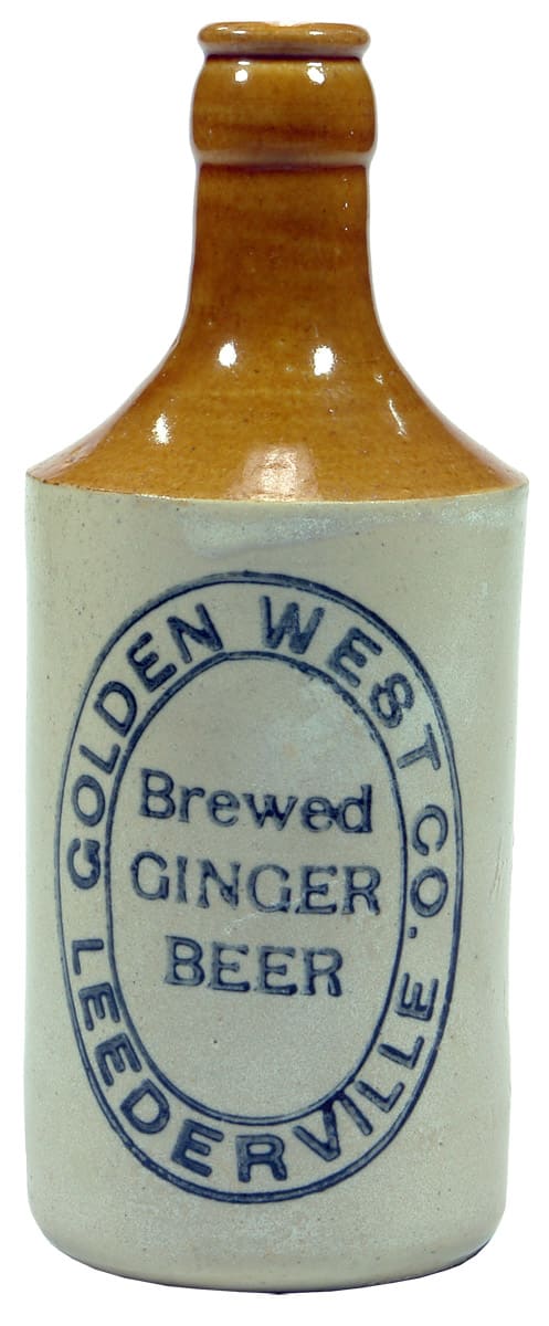 Golden West Leederville Stoneware Ginger Beer Bottle